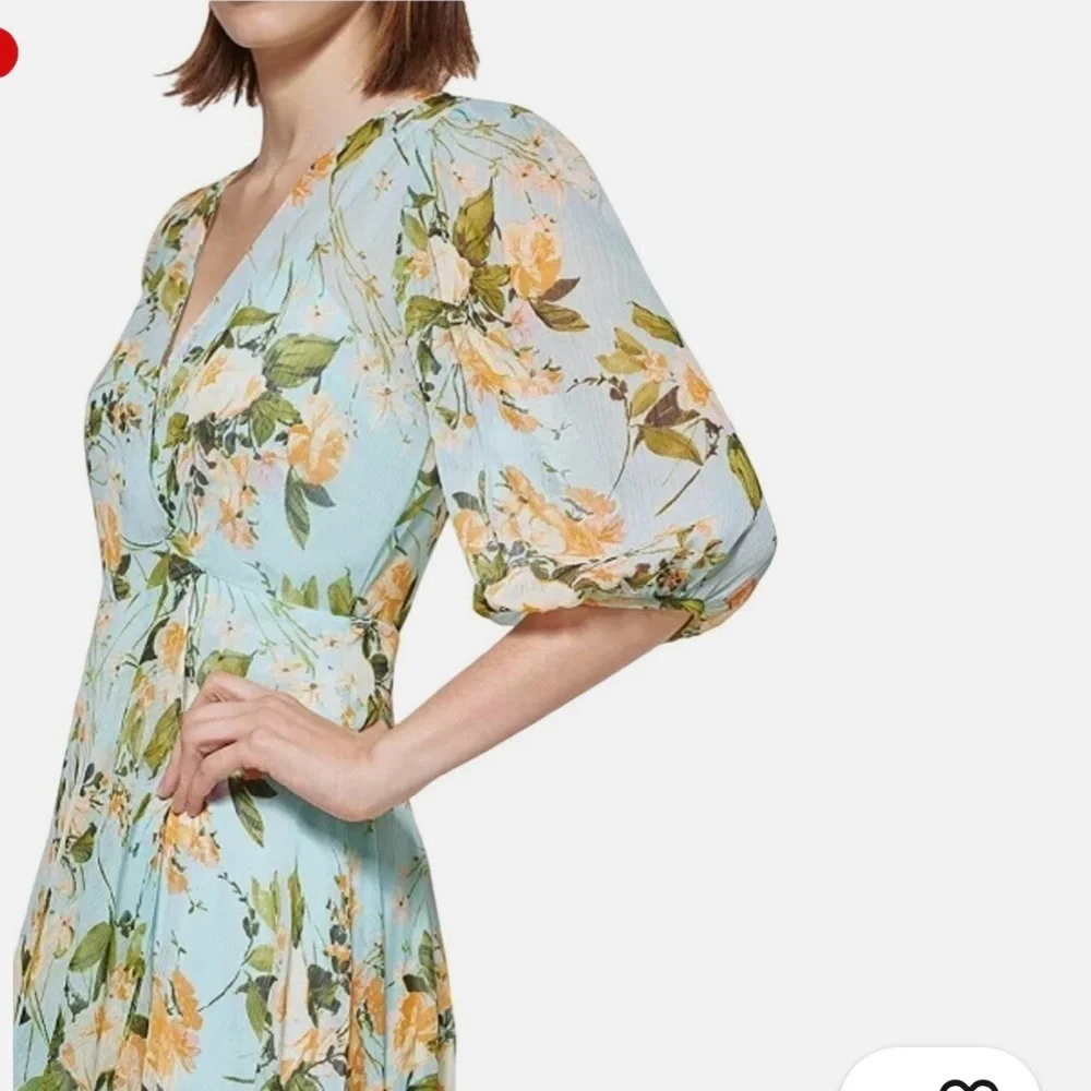 New CALVIN KLEIN Balloon-Sleeve Dress - Picture 2 of 10